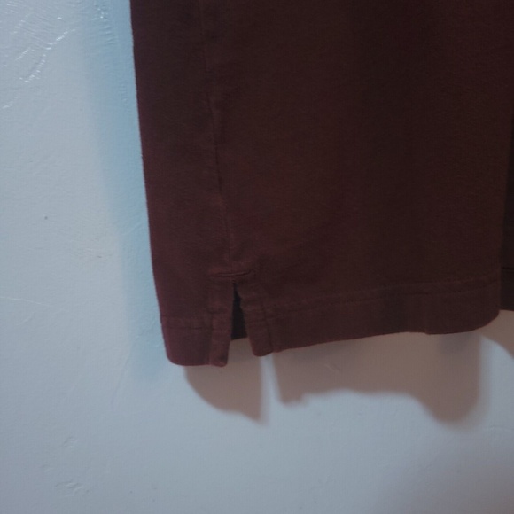 Duluth Trading Co Mens Long Tail T Polo Red Wine Lrg Short Sleeve Cotton Shirt - Picture 5 of 7
